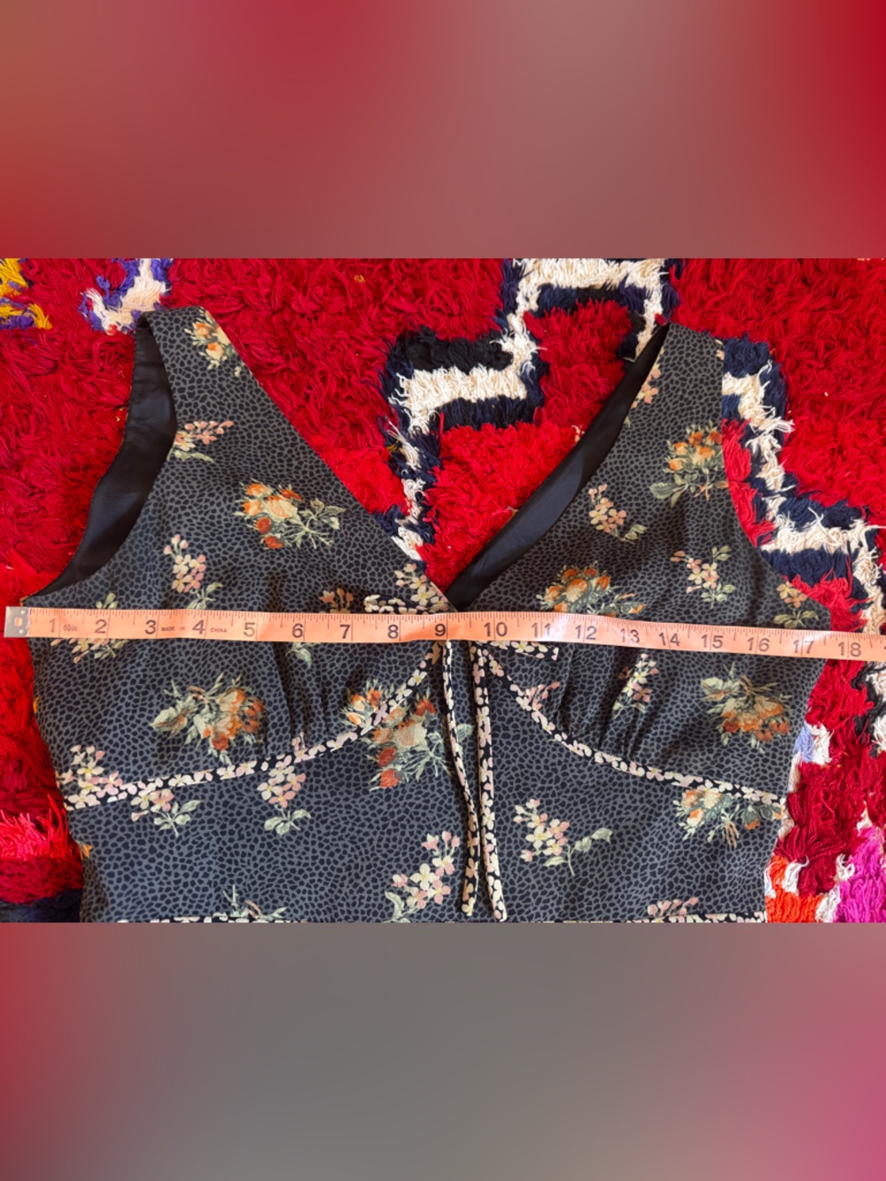 90s Vintage Black Floral Slip Dress Sz Sm - Picture 4 of 6